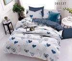 Комплект постільної білизни тм Selena бязь люкс полуторний Амурний Вечір артикул 101137