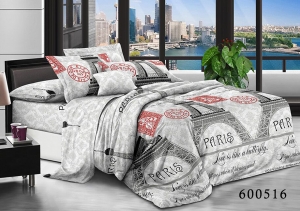 Комплект постільної білизни тм Selena Лілея полікотон Париж двоспальний артикул 600516 ― Мир Текстиля