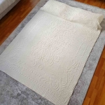 Простирадло жакардове Туреччина 160х220 Nergiz Krem артикул 18733