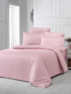  Постельное белье Satin Strip тм Zeron PEMBE полуторный артикул 17711 ― Мир Текстиля