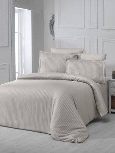  Постельное белье Satin Strip тм Zeron GRI полуторный артикул 17758 ― Мир Текстиля