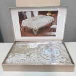 Скатерть велюровая Flora Kappuccino 160х220 артикул 18578