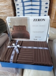 Постельное белье Satin Strip тм Zeron Koyu Kahve евростандарт артикул 18782