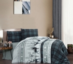Комплект постільної білизни фланель Flannel Happiness Green First Choice євро
