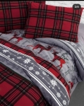 Комплект постільної білизни фланель Flannel Happiness Red First Choice євро