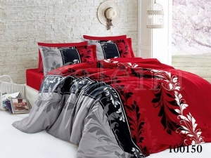 Постельное белье с простыней на резинке бязь люкс тм Selena 100150 Триада Red ― Мир Текстиля