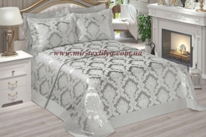 Покрывало жаккардовое с наволочками 240х260 (серый) код 12440 ― Мир Текстиля