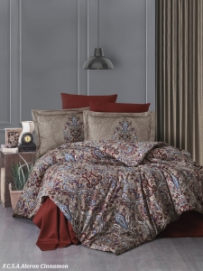 Комплект постельного белья First Choice Aleron Cinnamon евростандарт артикул 4128 ― Мир Текстиля