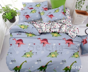 Постельное белье тм Selena Dino Микс полуторный код 100497