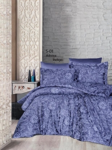 Комплект постельного белья First Choice Advina Indigo евростандарт артикул 4151 ― Мир Текстиля