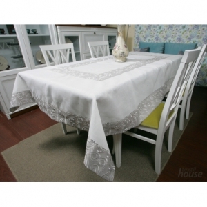 Скатерть лен "Геометрия" артикул 4042 ― Мир Текстиля